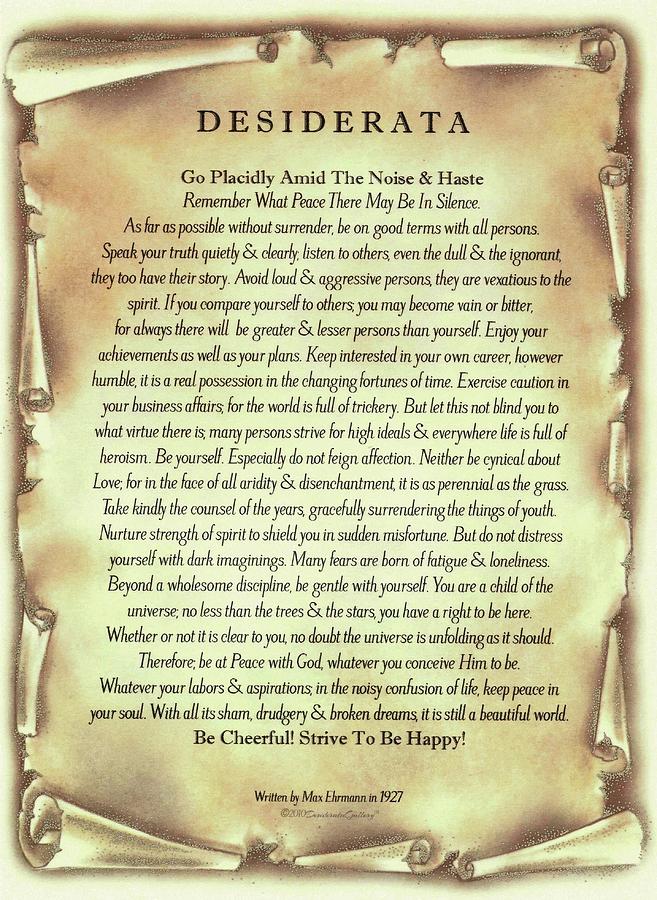 Подробнее о статье Desiderata  Max Ehrmann